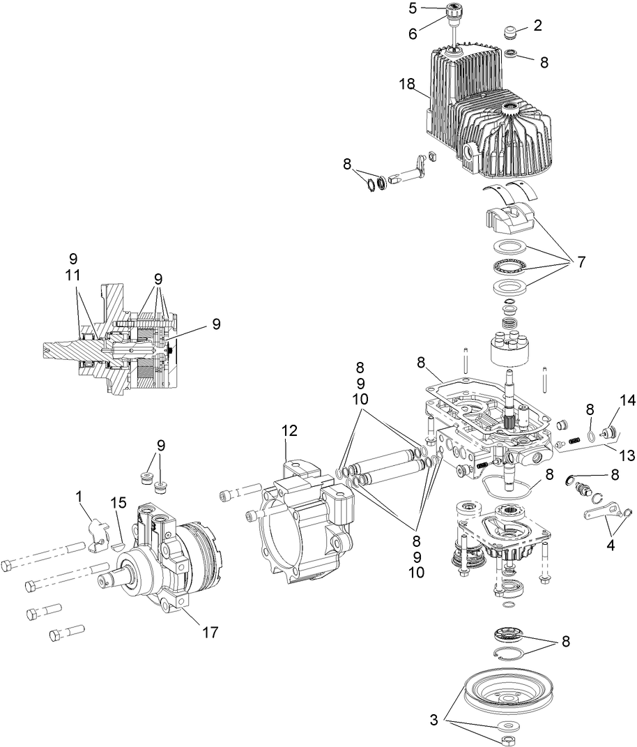 パーツ ERIKA Hitachi ZX200-3 Excavator Arm Cyl Seal Kit w/WRs | HW Part Store