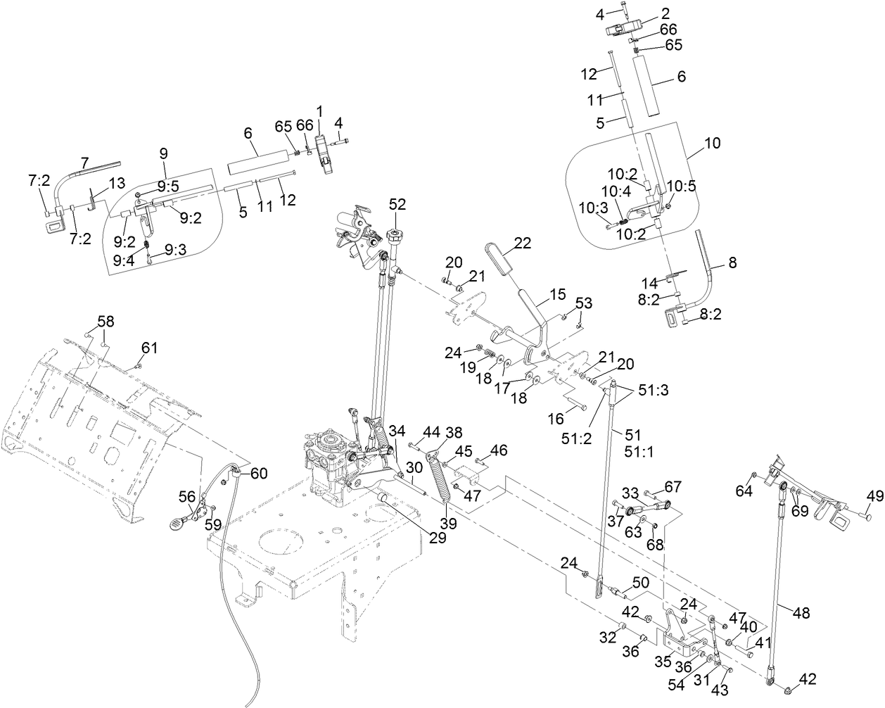 AOD-3 ③ Caltric Jackshaft Assy For Exmark LAS23KC524 LAS28KA524 52