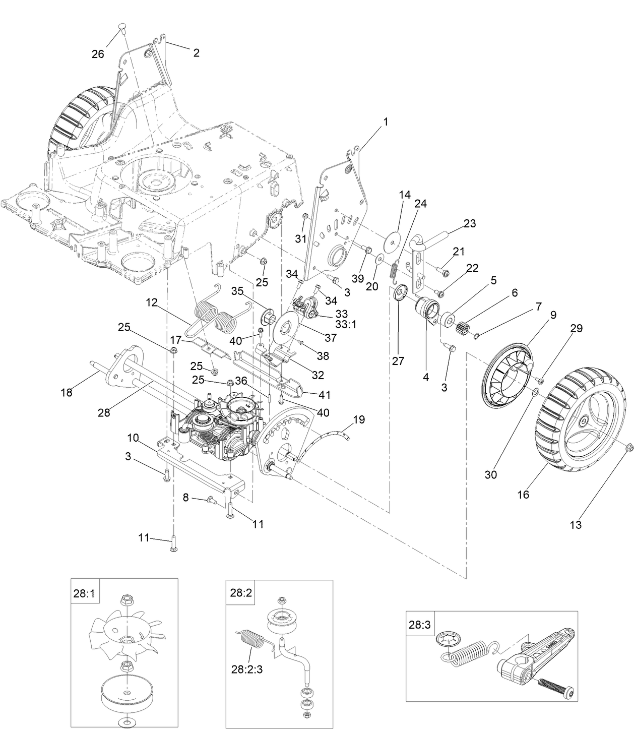 Transmission and Wheel Assembly | Exmark